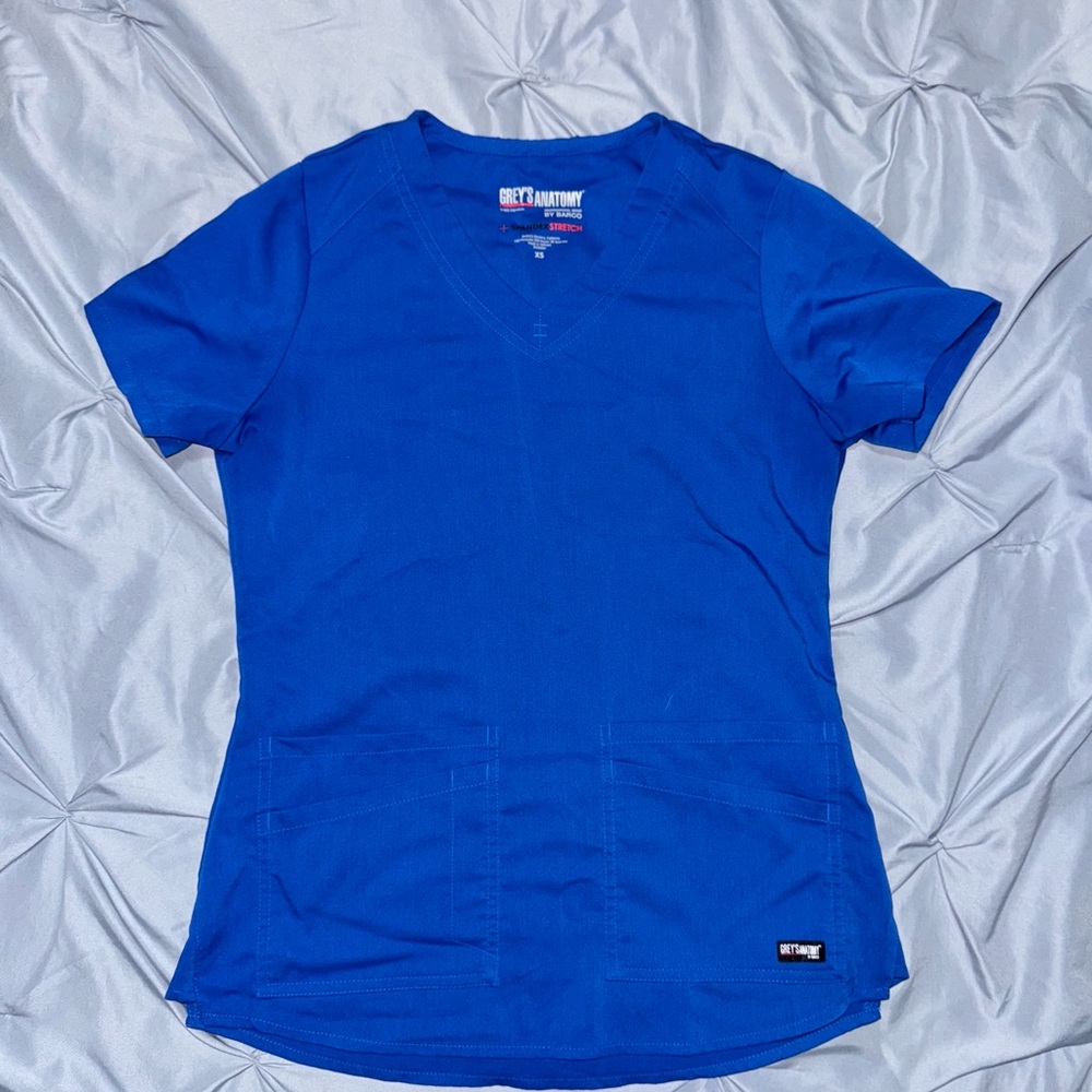 Grey's Anatomy Blue Fitted Short Sleeve Top